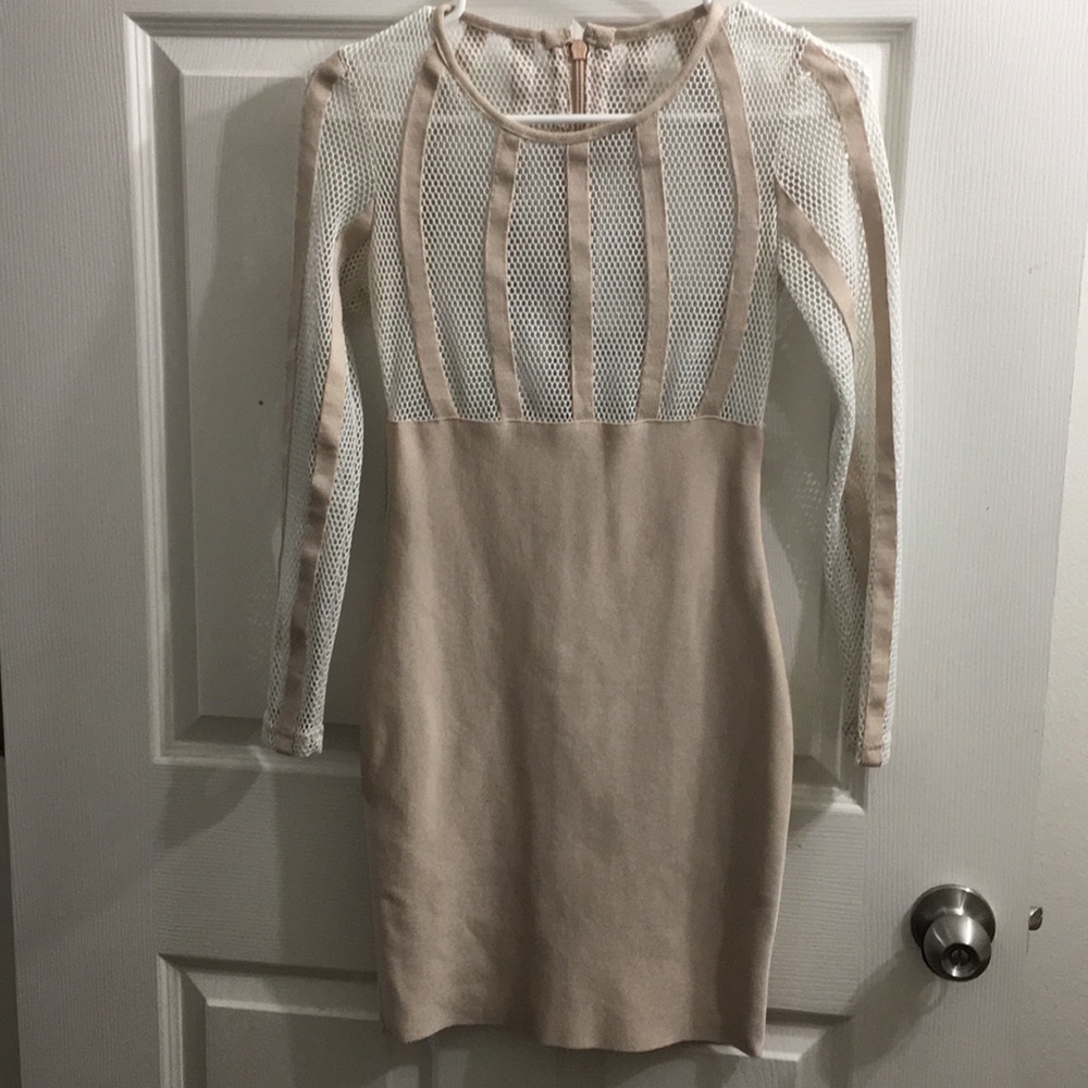 Nude mesh dress